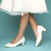 Perfect Bridal Melanie Färbbar Elfenbein Spitze Block Heel Gericht Schuhe* Hochzeitsschuhe | Schuhe Mit Niedrigem Absatz