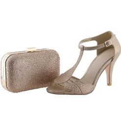 Perfect Bridal Perla Gold Kristallverzierte T-Bar Sandalen* Party-schuhe | Schuhe Für Hochzeitsgäste