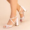 Perfect Bridal Pfingstrose Elfenbein Spitze Blockabsatz Kreuzriemen Sandalen* Hochzeitsschuhe | Schuhe Mit Mittlerem Absatz
