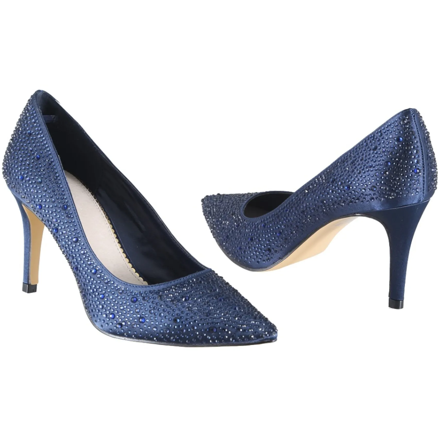 Perfect Bridal Stara Marineblaue kristallverzierte spitze Pumps* Glitzernde Ballschuhe | Blaue Ballschuhe