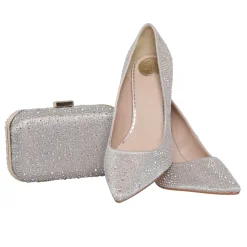 Perfect Bridal Stara Taupe Kristallverzierte spitze Pumps* Glitzernde Ballschuhe | Party-schuhe