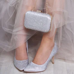 Perfect Bridal Stara Taupe Kristallverzierte spitze Pumps* Glitzernde Ballschuhe | Party-schuhe