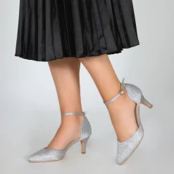 Perfect Bridal Xena Silber Kristall verschönert Knöchelriemen Gericht Schuhe* Glitzernde Ballschuhe | Silberne Ballschuhe