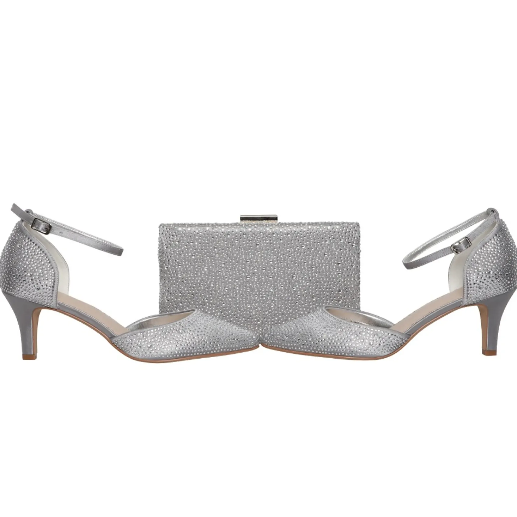 Perfect Bridal Xena Silber Kristall verschönert Knöchelriemen Gericht Schuhe* Glitzernde Ballschuhe | Silberne Ballschuhe