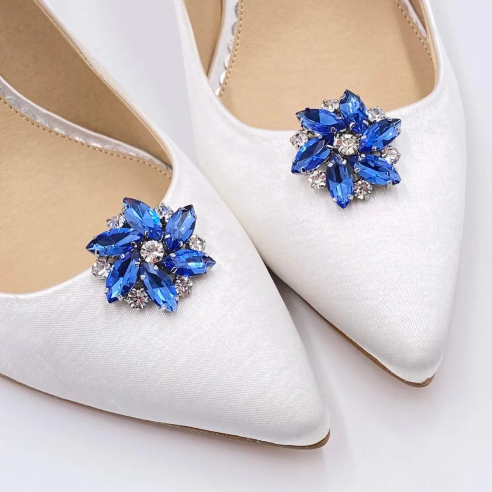 Lace & Favour Petal Sapphire Kristall Blume Schuhclips* Etwas Blaue Geschenke | Schuhclips