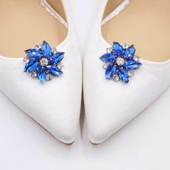 Lace & Favour Petal Sapphire Kristall Blume Schuhclips* Etwas Blaue Geschenke | Schuhclips