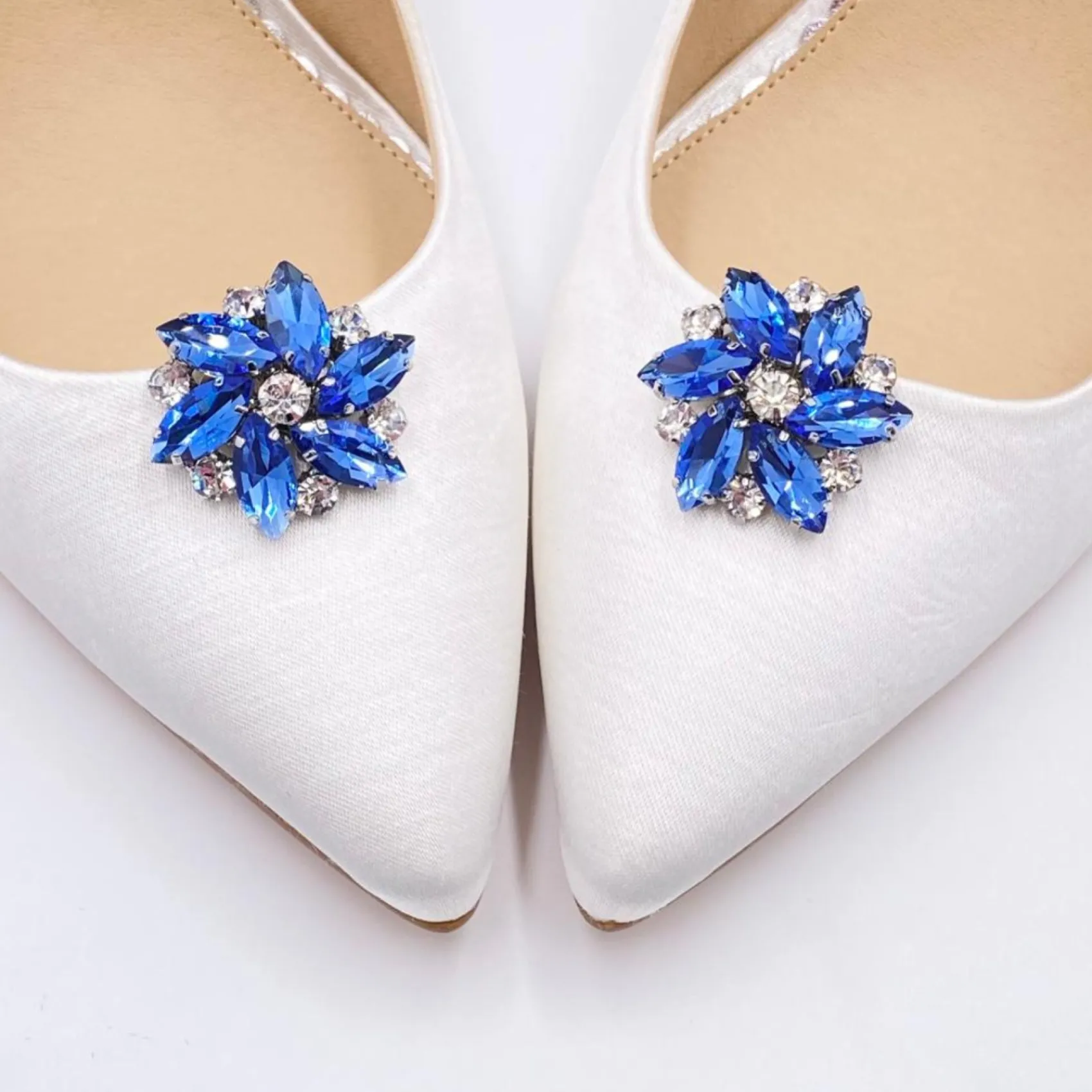 Lace & Favour Petal Sapphire Kristall Blume Schuhclips* Etwas Blaue Geschenke | Schuhclips