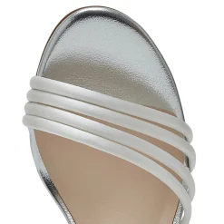 Rainbow Club R Kollektion Dakota Elfenbein Satin Riemchensandalen mit mittlerem Absatz* Weiße Ballschuhe | Abschlussball-sandalen