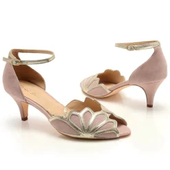 Rachel Simpson Isadora Puderrosa Wildleder-Sandalen mit niedrigem Absatz und Knöchelriemen* Schuhe Für Hochzeitsgäste | Schuhe Für Die Mutter Der Braut
