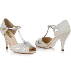 Rachel Simpson Mimosa Elfenbein Leder Vintage T-Bar Hochzeit Schuhe* Hochzeitsschuhe | Hochhackige Schuhe