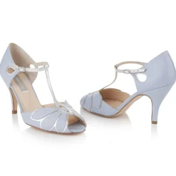 Rachel Simpson Mimosa Powder Blue Leder Vintage T-Bar Hochzeit Schuhe* Schuhe Für Hochzeitsgäste | Hochzeitsschuhe