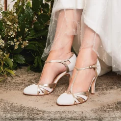 Rachel Simpson Paloma Elfenbein Wildleder Vintage T-Bar Schuhe* Schuhe Für Hochzeitsgäste | Hochzeitsschuhe