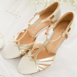 Rachel Simpson Paloma Elfenbein Wildleder Vintage T-Bar Schuhe* Schuhe Für Hochzeitsgäste | Hochzeitsschuhe