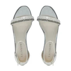 Rainbow Club Amyla Elfenbein Satin verschönert flache Hochzeit Sandalen* Hochzeitsschuhe | Schuhe Zum Färben