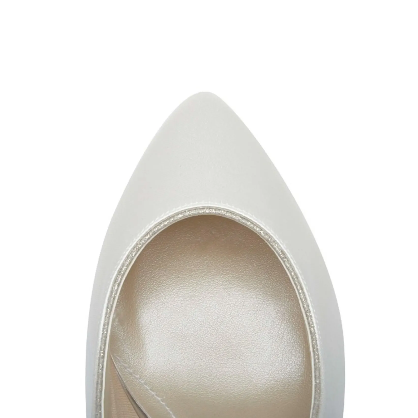Rainbow Club Bambi Elfenbeinfarbener Satin und Silberner Gitter Blockabsatz Pumps* Schuhe Für Hochzeitsgäste | Hochzeitsschuhe