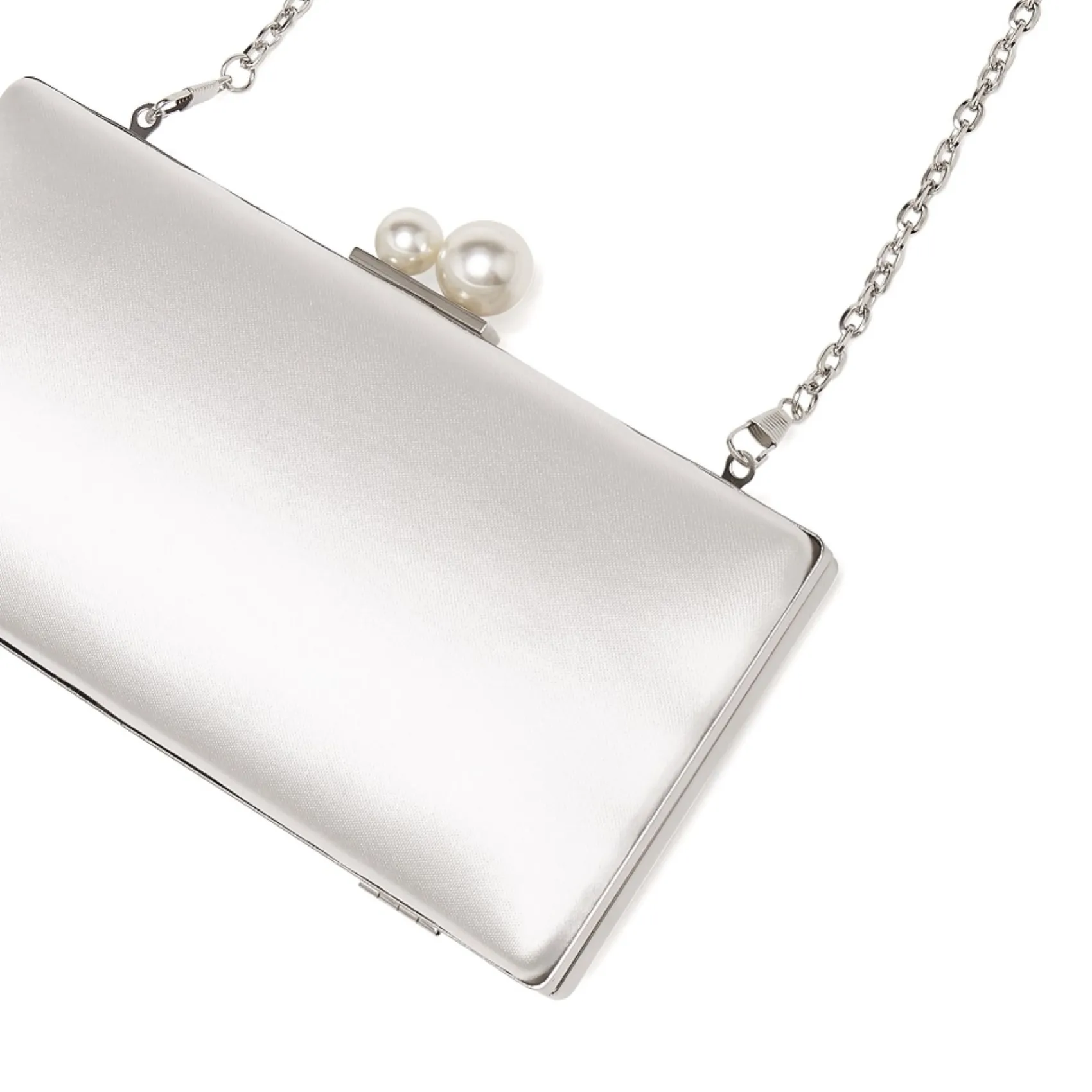 Rainbow Club Beau Dyeable Elfenbein Satin Box Clutch Bag mit Perlenschließe* Hochzeit Handtaschen