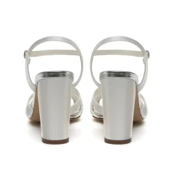 Rainbow Club Blake Färbbare elfenbeinfarbene Satin Sandalen mit Blockabsatz* Schuhe Für Hochzeitsgäste | Schuhe Für Brautjungfern