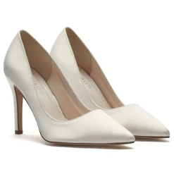 Rainbow Club Coco Färbbare Elfenbeinfarbene Satin Schuhe mit Spitze* Hochzeitsschuhe | Hochhackige Schuhe