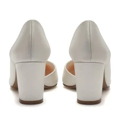 Rainbow Club Harriet Einfärbbare Elfenbein Satin Blockabsatz Hofschuhe* Hochzeitsschuhe | Schuhe Mit Mittlerem Absatz