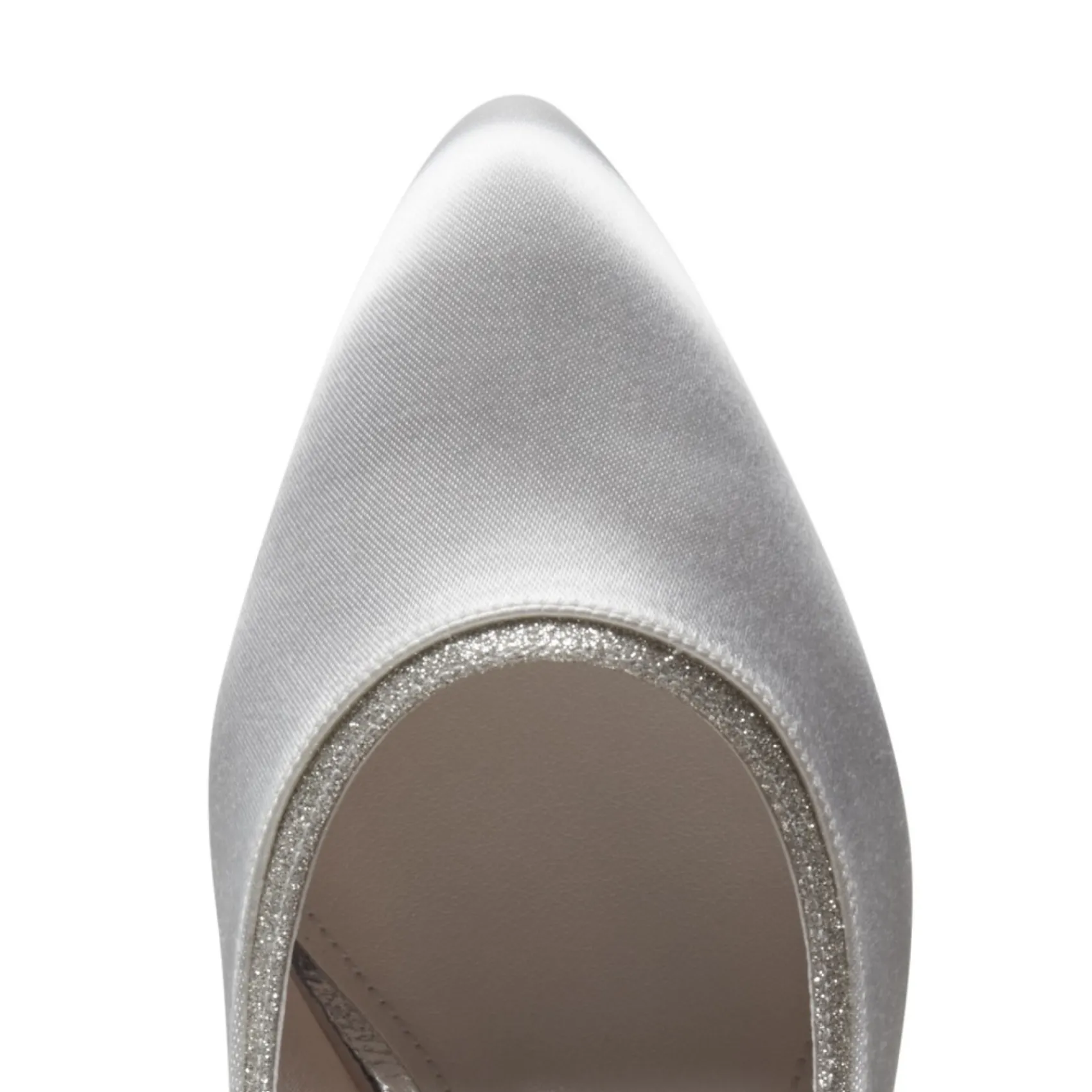 Rainbow Club Jara Elfenbeinfarbene Satin- und Silberglitzer-Schuhe mit breiter Passform* Schuhe Für Die Mutter Der Braut | Hochzeitsschuhe