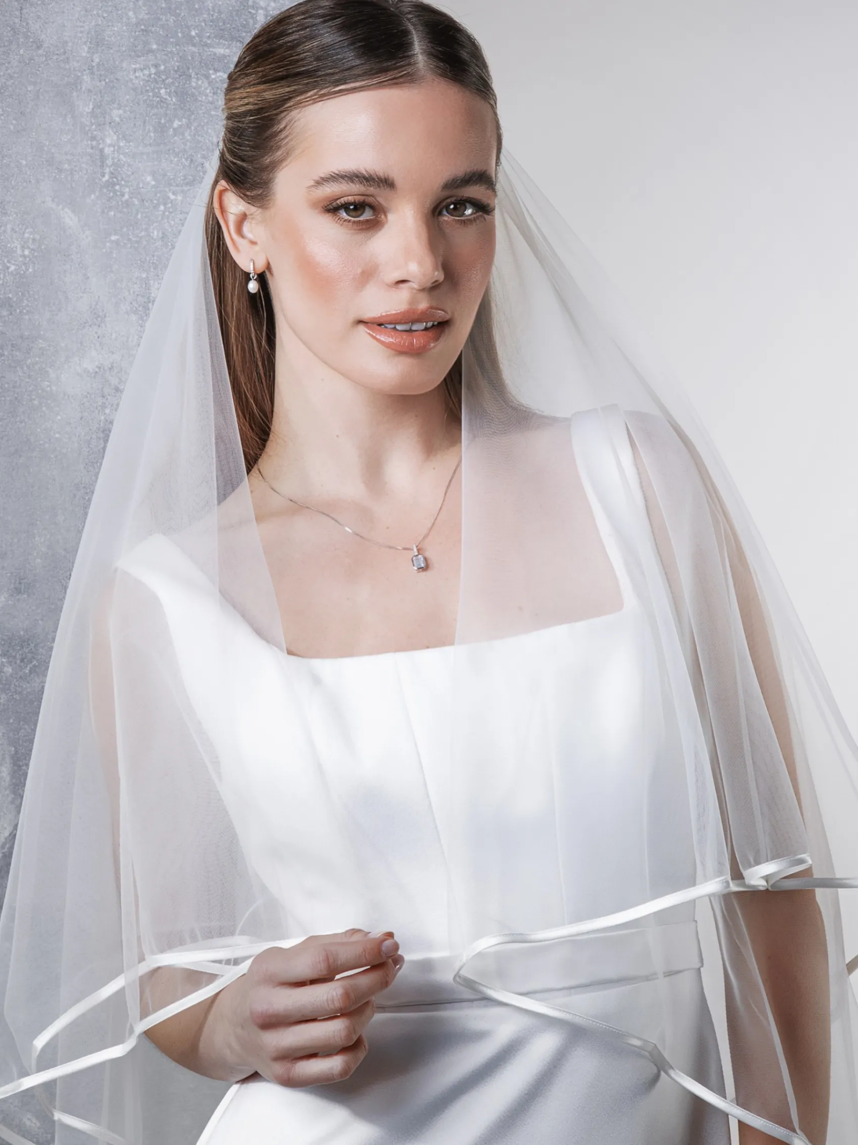 Rainbow Club Jessamy Zweistöckiger Schleier mit Satinrand | Jessamy Veil* Zweistufiger Schleier | Fingerspitzen-schleier