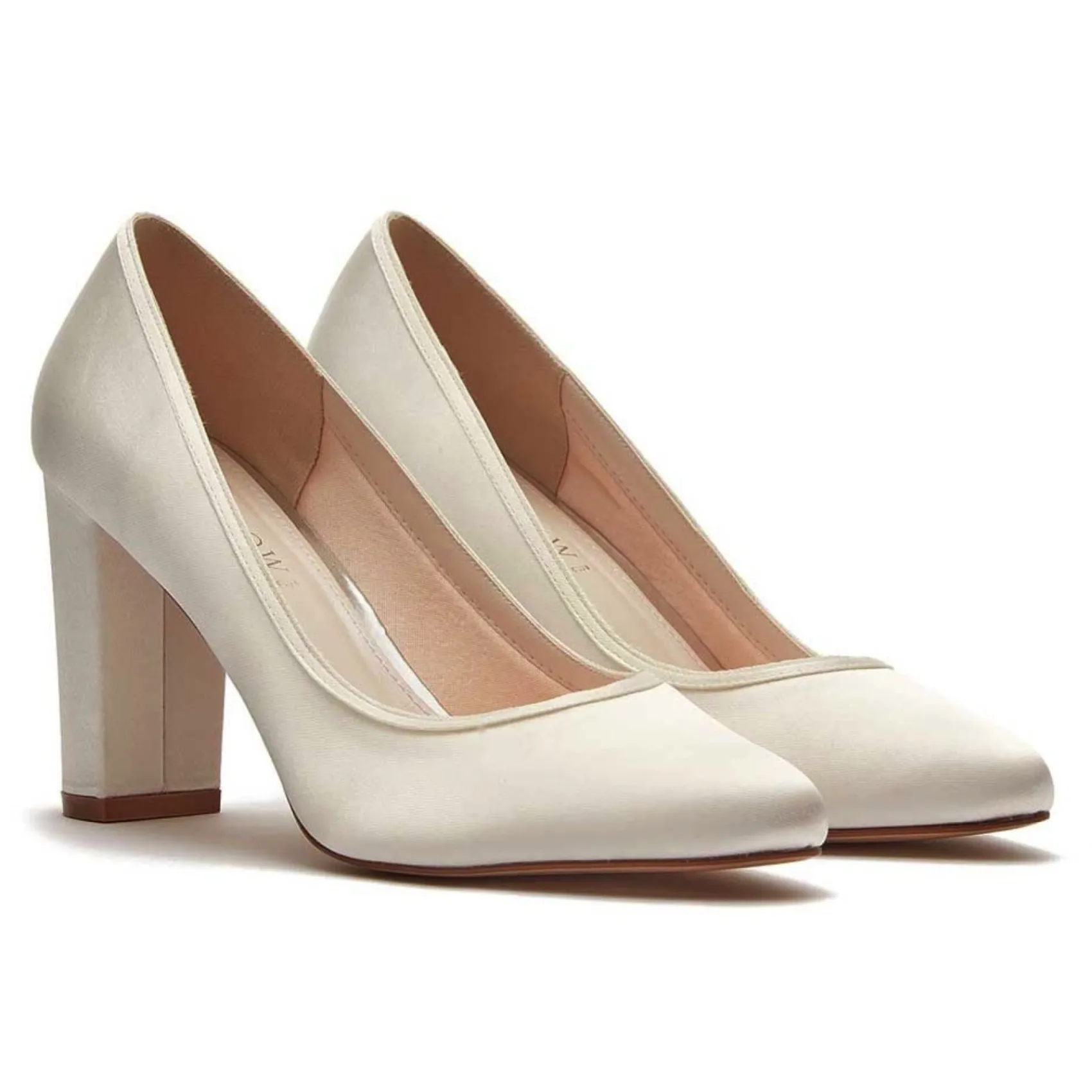 Rainbow Club Keily Einfärbbare Elfenbein Satin Blockabsatz Court Schuhe* Hochzeitsschuhe | Hochhackige Schuhe