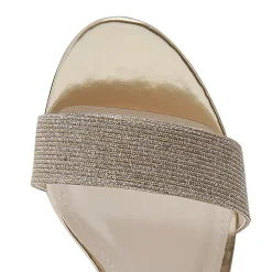 Rainbow Club Margot Gold Metallic Sandalen mit mittlerem Blockabsatz* Goldene Ballschuhe | Abschlussball-sandalen