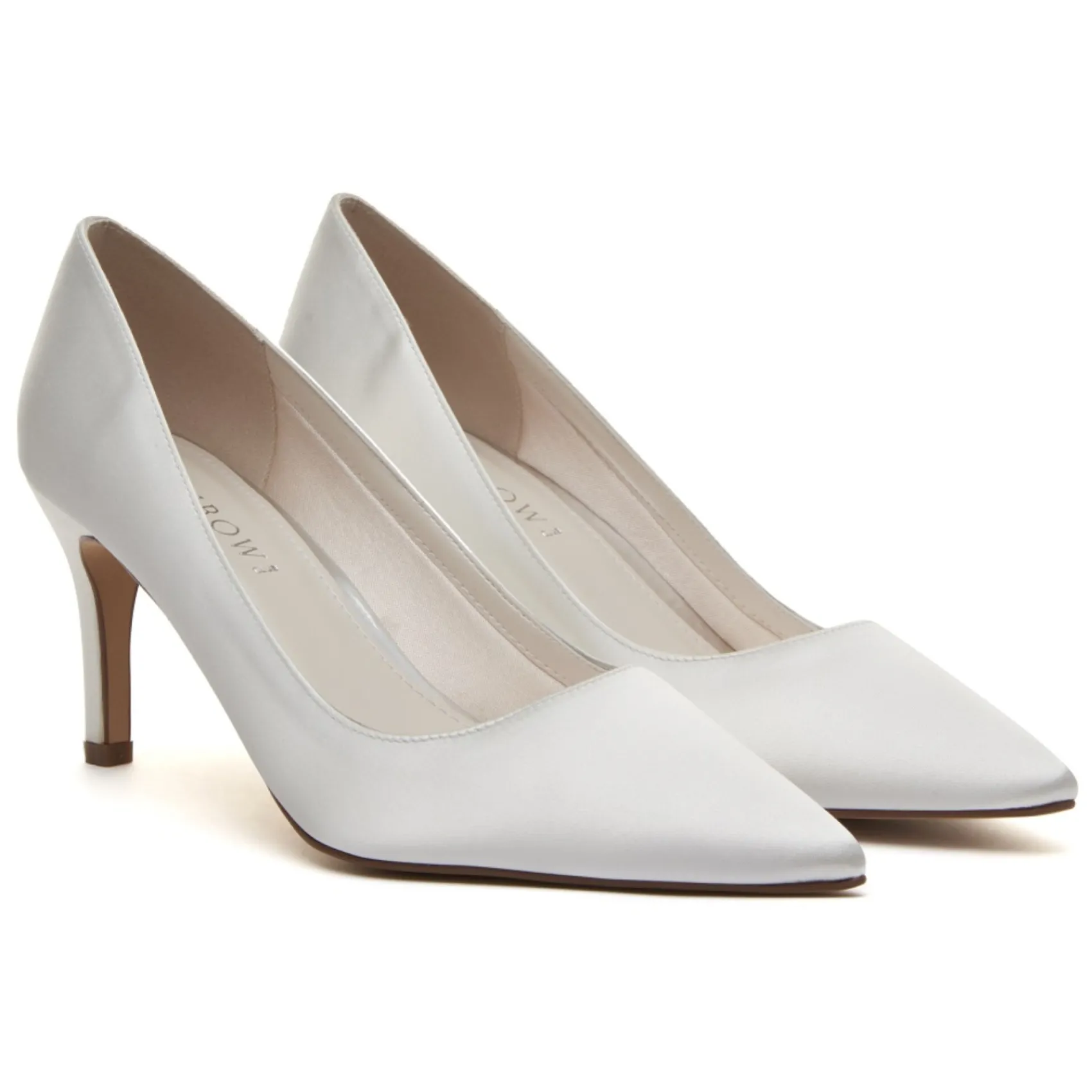 Rainbow Club Morgan II Elfenbeinfarbene Satin Schuhe mit mittlerem Absatz und Spitze* Schuhe Für Die Mutter Der Braut | Hochzeitsschuhe