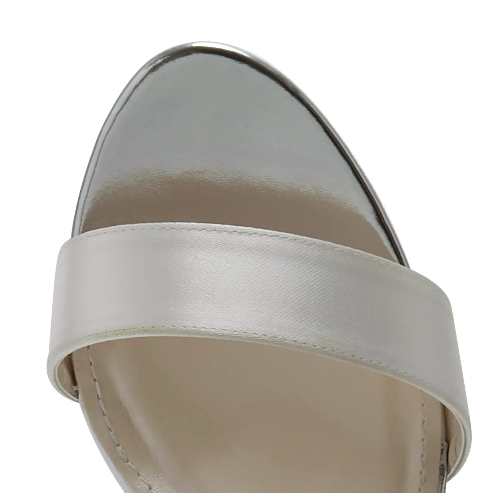 Rainbow Club Nivana Färbbare Elfenbein Satin Blockabsatz Plateau Sandalen* Schuhe Für Hochzeitsgäste | Schuhe Für Brautjungfern