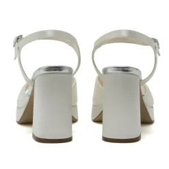 Rainbow Club Nora Färbbare Elfenbeinfarbene Satin Blockabsatz Plateau Sandalen* Schuhe Für Hochzeitsgäste | Schuhe Für Brautjungfern