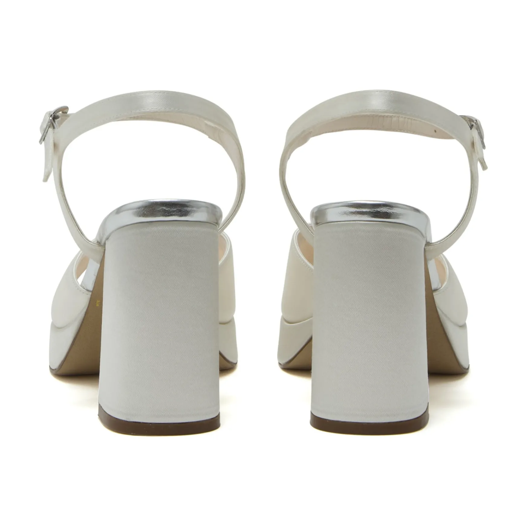 Rainbow Club Nora Färbbare Elfenbeinfarbene Satin Blockabsatz Plateau Sandalen* Schuhe Für Hochzeitsgäste | Schuhe Für Brautjungfern