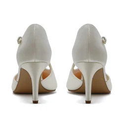 Rainbow Club Raven Färbbare Elfenbein Satin Asymmetrische Kristall Schuhe* Hochzeitsschuhe | Schuhe Mit Mittlerem Absatz