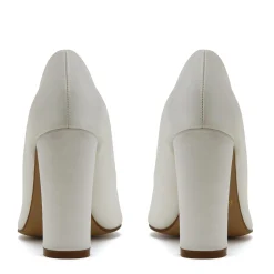 Rainbow Club Remi Färbbar Elfenbein Satin Breite Passform Block Heel Courts* Hochzeitsschuhe | Hochhackige Schuhe