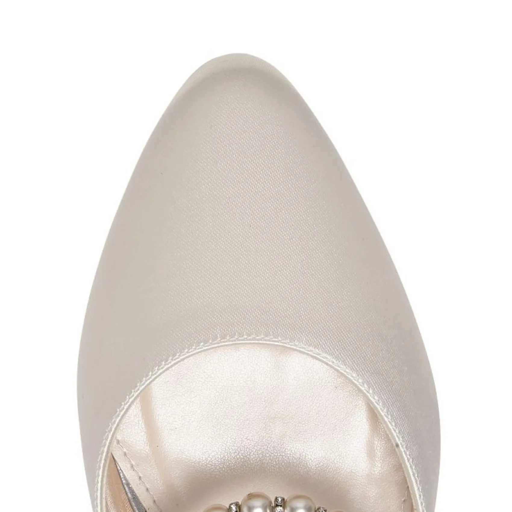 Rainbow Club Romi Elfenbeinfarbene Satin Slingback Pumps mit Perlenverzierung* Hochzeitsschuhe | Schuhe Zum Färben