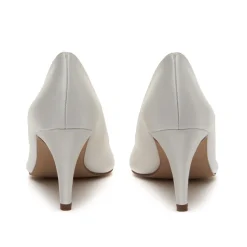 Rainbow Club Stella Elfenbein Satin & Silber Glitter Mid Heel Courts* Schuhe Für Die Mutter Der Braut | Hochzeitsschuhe