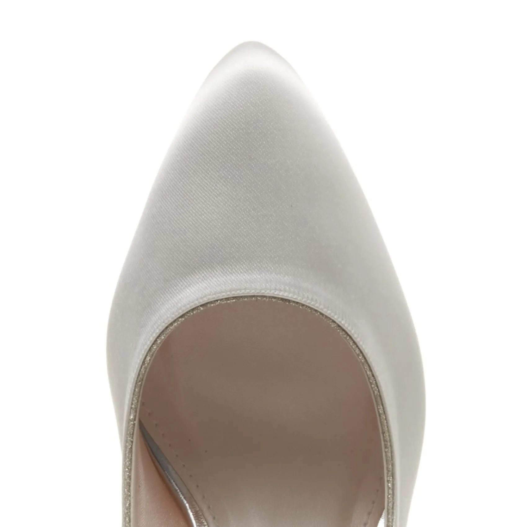 Rainbow Club Stella Elfenbein Satin & Silber Glitter Mid Heel Courts* Schuhe Für Die Mutter Der Braut | Hochzeitsschuhe