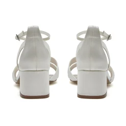 Rainbow Club Zara Färbbar Elfenbein Satin Cut Out Blockabsatz Sandalen* Schuhe Für Hochzeitsgäste | Schuhe Für Die Mutter Der Braut