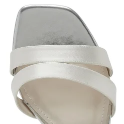 Rainbow Club Zara Färbbar Elfenbein Satin Cut Out Blockabsatz Sandalen* Schuhe Für Hochzeitsgäste | Schuhe Für Die Mutter Der Braut