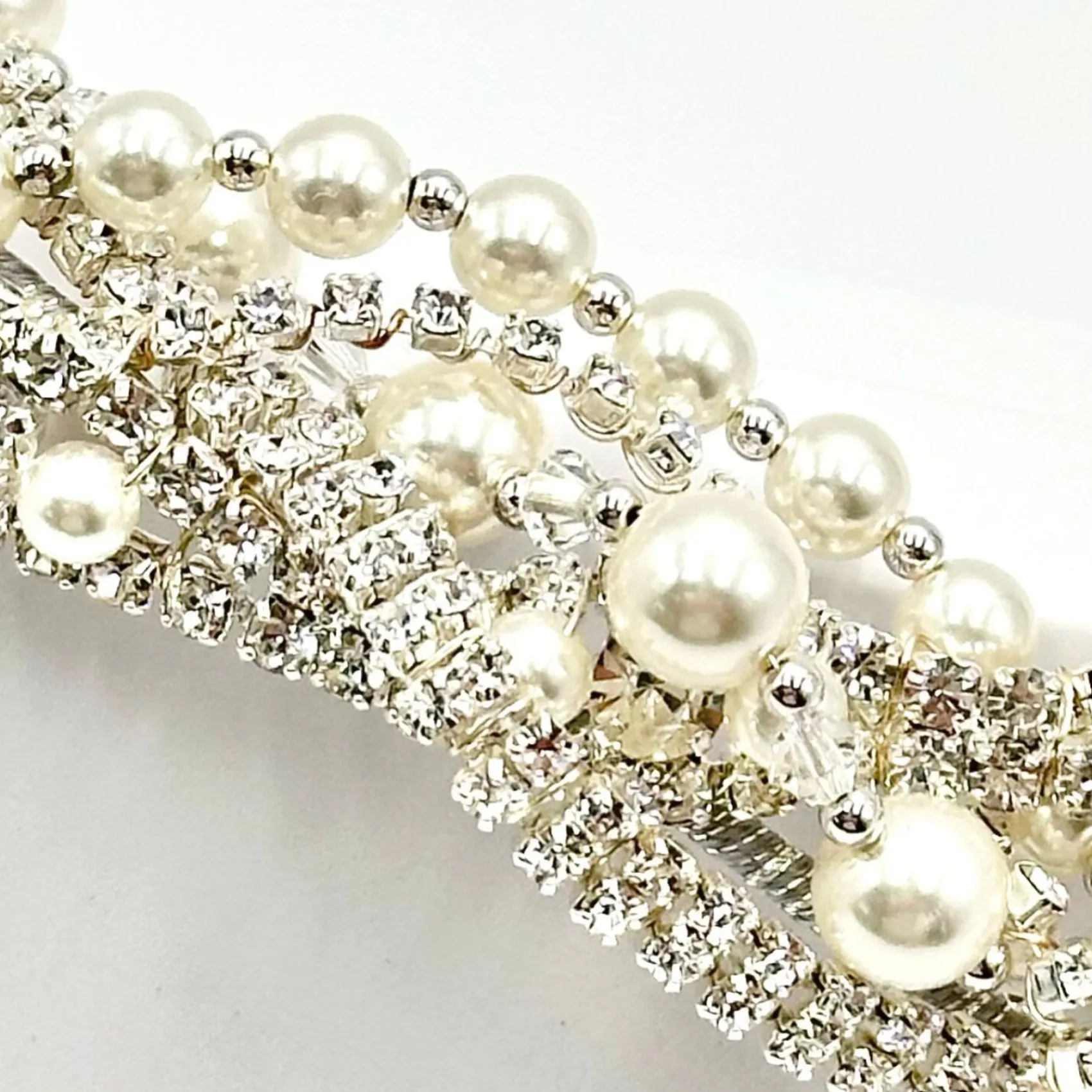 Beads & Beyond Rialto verflochtene Perle und Kristall Vintage Brautstirnband* Vintage-kopfbedeckungen | Haarschmuck Aus Kristall