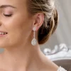 Lace & Favour Ritz Vintage inspiriert Cubic Zirkonia Kronleuchter Ohrringe* Silberner Abschlussball-schmuck | Abschlussball-ohrringe