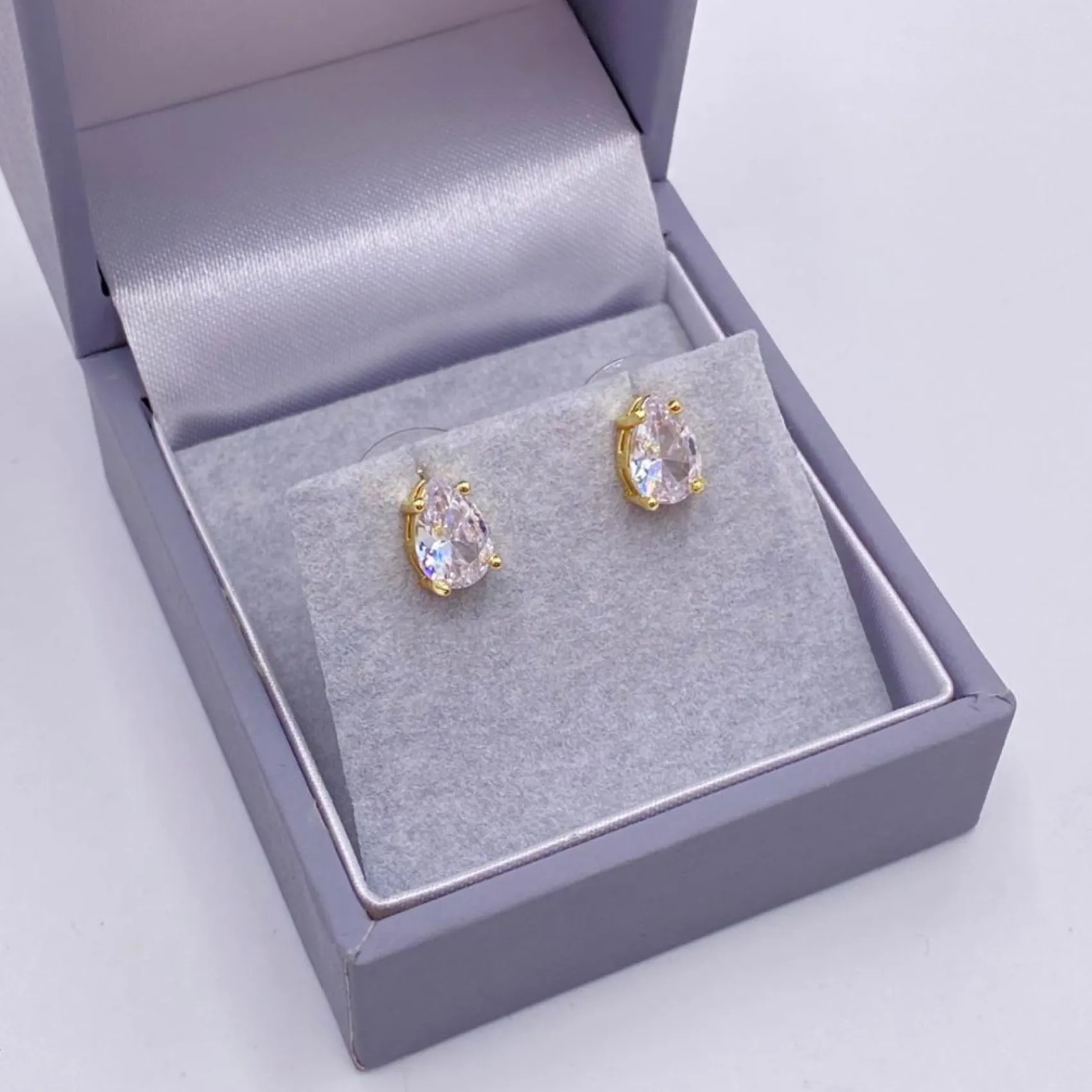 Lace & Favour Roma Gold Zirkonia Teardrop Ohrstecker* Goldener Abschlussball-schmuck | Abschlussball-ohrringe