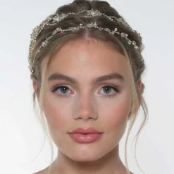 Poirier Rosalie Gold Kristall Doppelte Hochzeit Haarschleife* Haarschmuck Aus Kristall | Gold-haar-accessoires