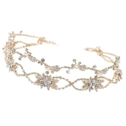 Poirier Rosalie Gold Kristall Doppelte Hochzeit Haarschleife* Haarschmuck Aus Kristall | Gold-haar-accessoires