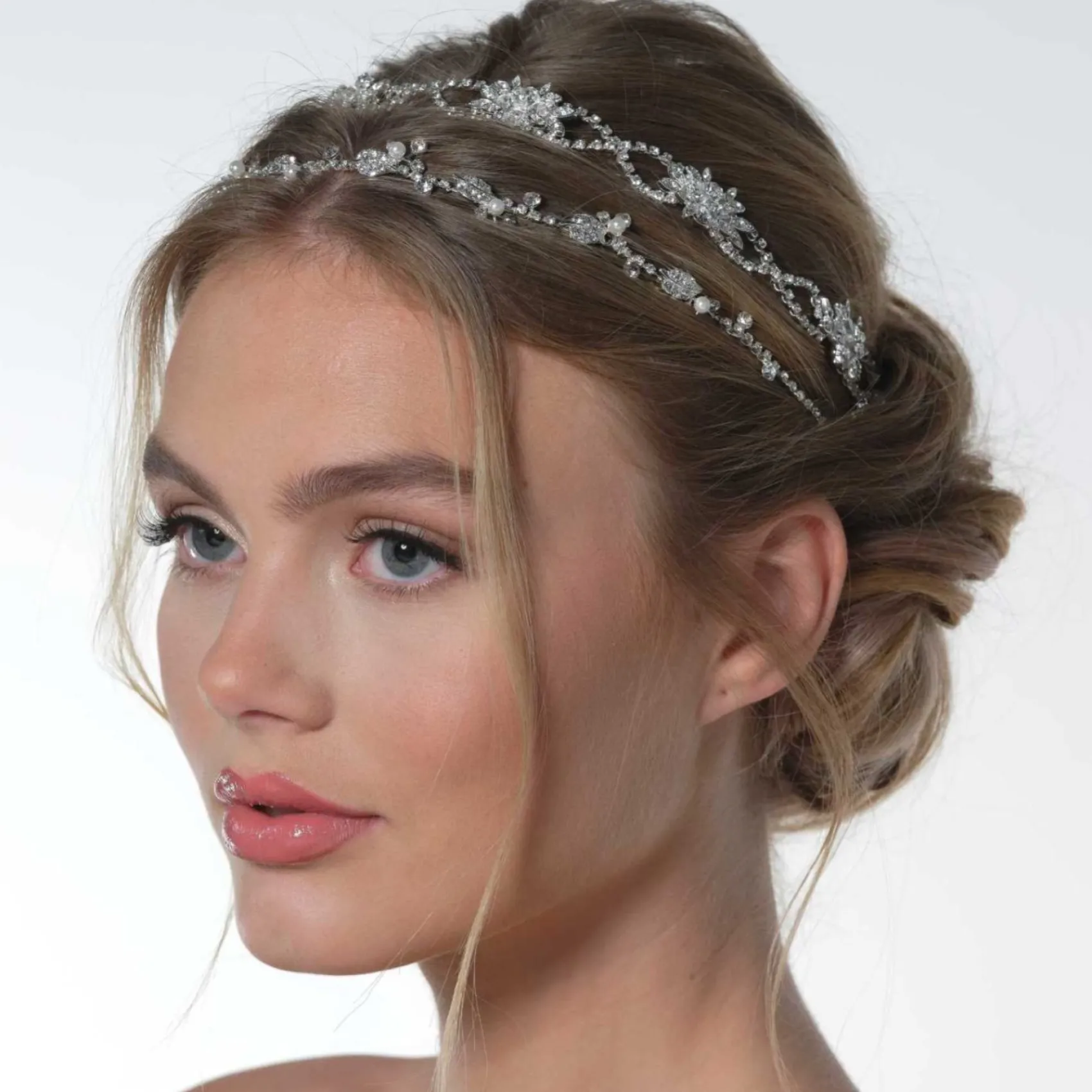 Poirier Rosalie Silber Kristall Doppelte Hochzeit Haarschleife* Haarschmuck Aus Kristall | Silberne Haar-accessoires