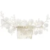 Lace & Favour Rosewood Porzellan Blumen und Kristall Gold Haarkamm* Haarschmuck Aus Kristall | Gold-haar-accessoires