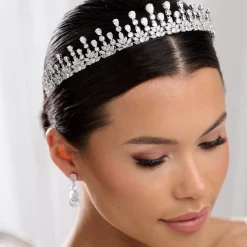 Lace & Favour Sandringham Klassische Tränenkrone aus Kristall* Vintage-kopfbedeckungen | Haarschmuck Aus Kristall
