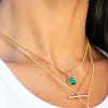 Sarah Alexander Kaori Malachit Anhänger Halskette mit rundem Charme* Geschenke Für Die Mutter Des Bräutigams | Geschenke Für Die Mutter Der Braut
