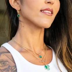 Sarah Alexander Kaori Malachit Anhänger Halskette mit rundem Charme* Geschenke Für Die Mutter Des Bräutigams | Geschenke Für Die Mutter Der Braut