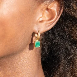 Sarah Alexander Napa Malachit Quadratische Ohrringe mit Charme* Geschenke Für Die Mutter Des Bräutigams | Geschenke Für Die Mutter Der Braut