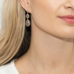 Sarah Alexander Nomad Graue Chalcedon-Doppelohrringe* Geschenke Für Die Mutter Des Bräutigams | Flitterwochengeschenke